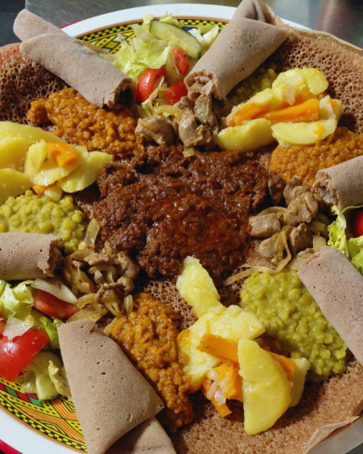 Familie Platte Horn von Afrika Essen